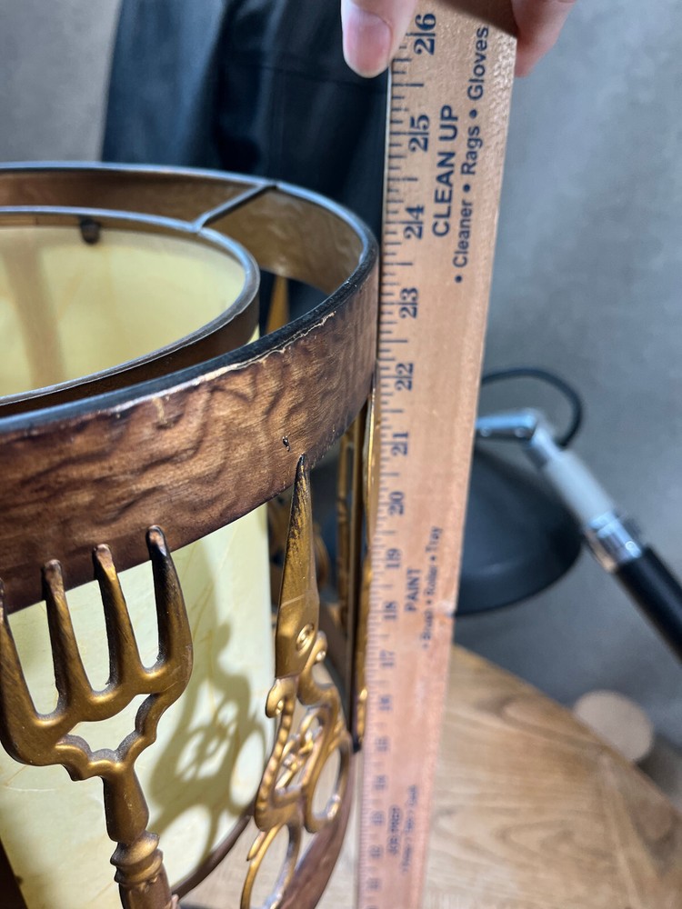 KITCHEN COPPER TABLE LAMP SPOON FORK SHEARS 24" TALL RARE UNIQUE