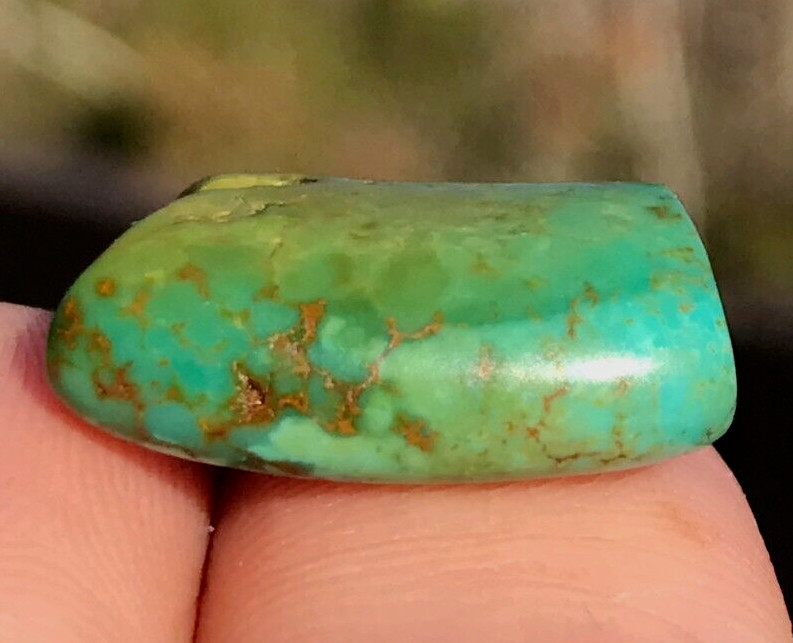 ANTIQUE RARE VERY OLD TIBETAN TURQUOISE BEAD - BEAUTIFUL WORN PATINA!