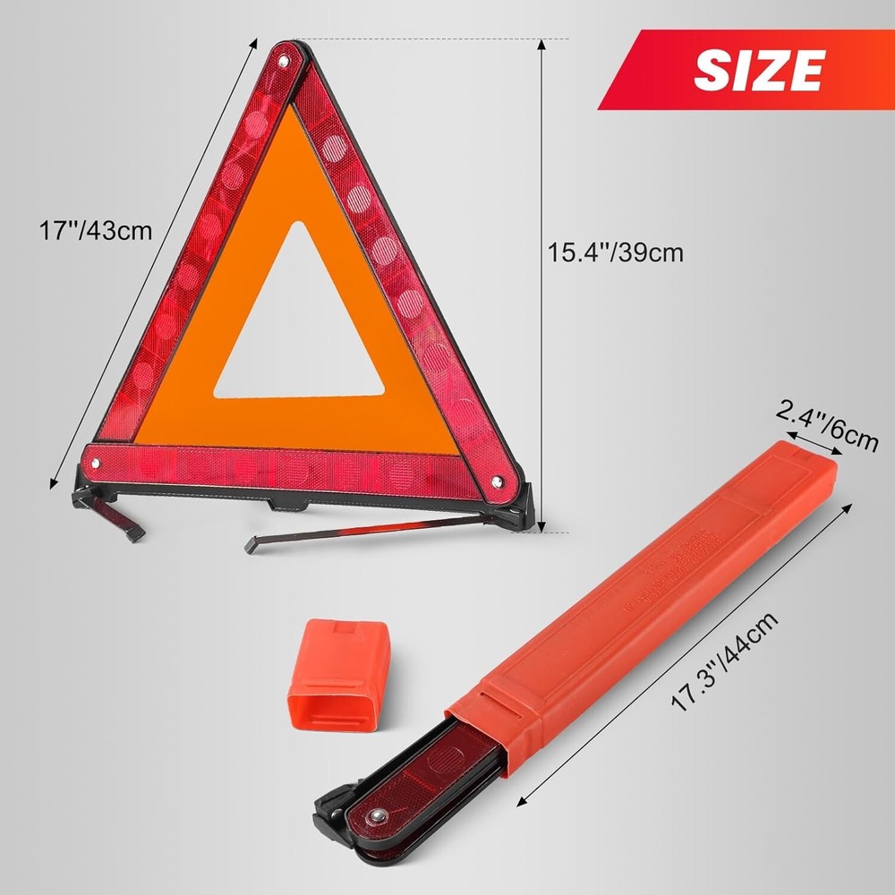 3PCS Car Emergency Warning Triangle DOT Approved Reflective Safety Roadside Kit