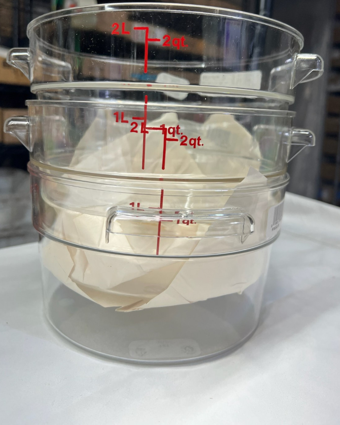 Cambro Camwear Round Storage Container 2 Quart Clear SET OF 3 New