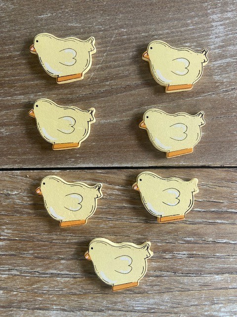 100 Wooden Chips - Easter / Spring Theme - Great for crafting, scrapbooking, etc