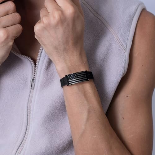 Christian Bible Verse Bracelets for Mens American Flag Style Philippians 4:13