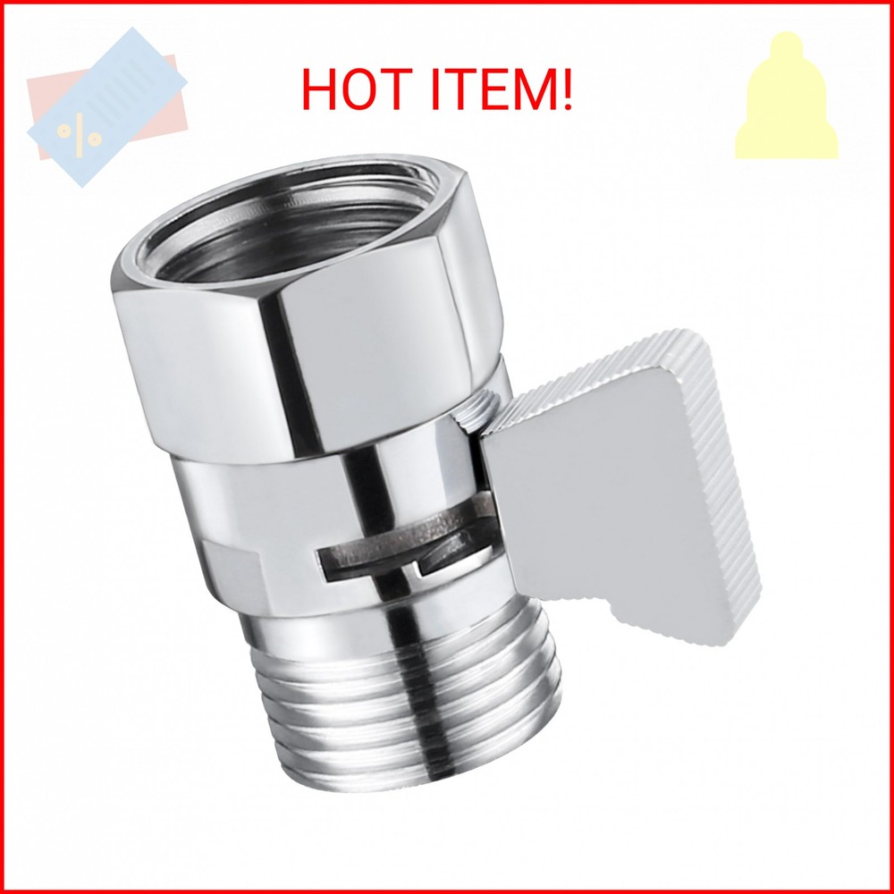 APLusee Shower Head Flow Control Valve, Solid Brass Water Flow Regulator with Ad