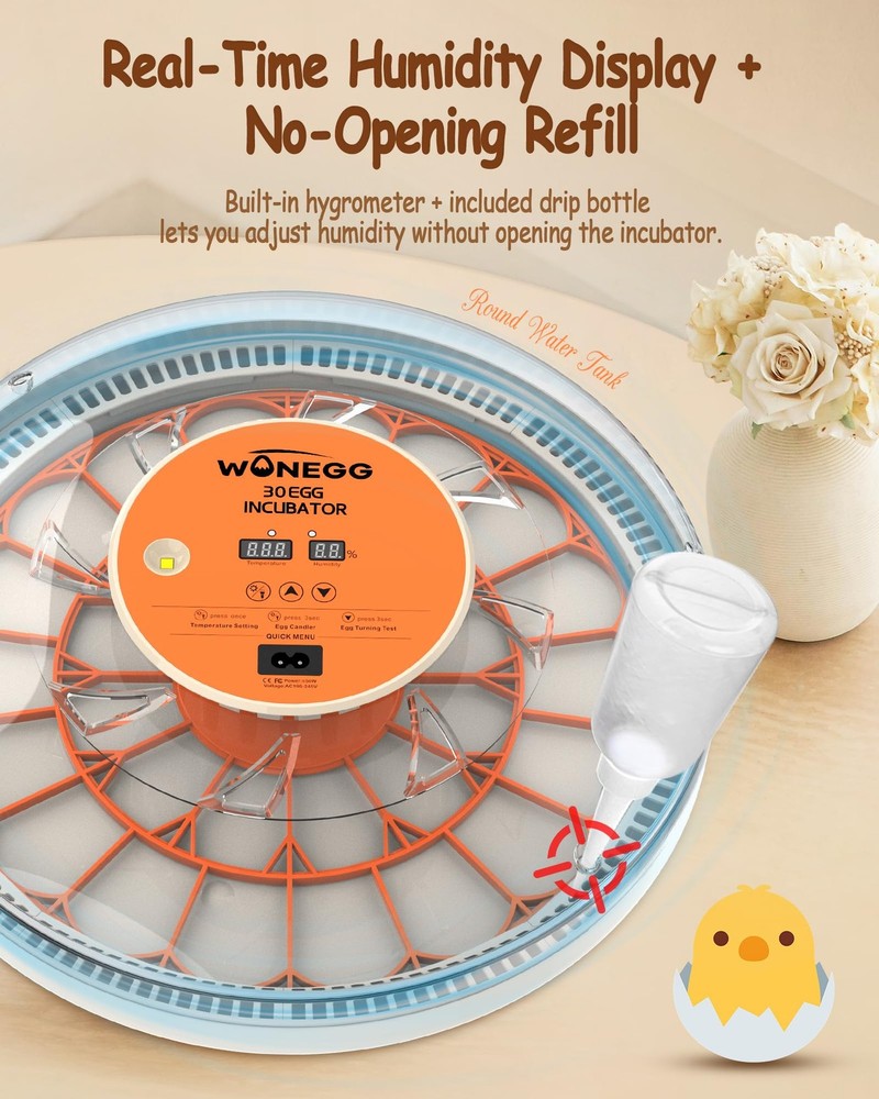 WONEGG 30 Egg Incubators for Hatching Eggs with Automatic 30 Egg, Orange