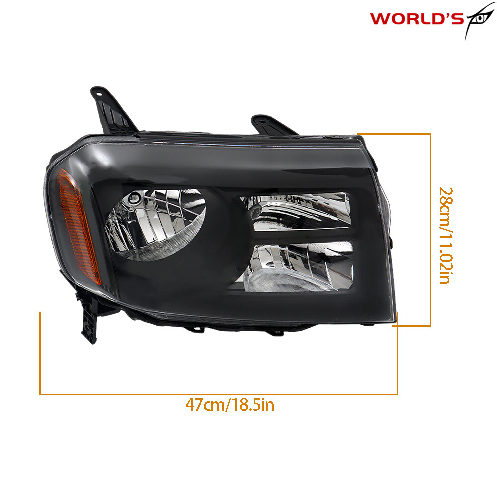 Left+Right Halogen For 2012-2015 Honda Pilot Headlights Assembly Black Housing
