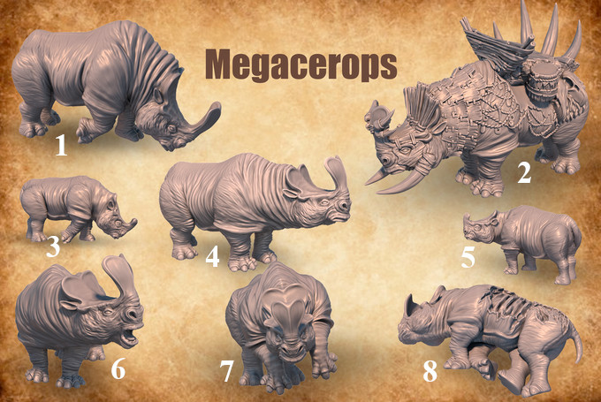 Megacerops StoneAxe Miniatures D&D Dungeons and Dragons