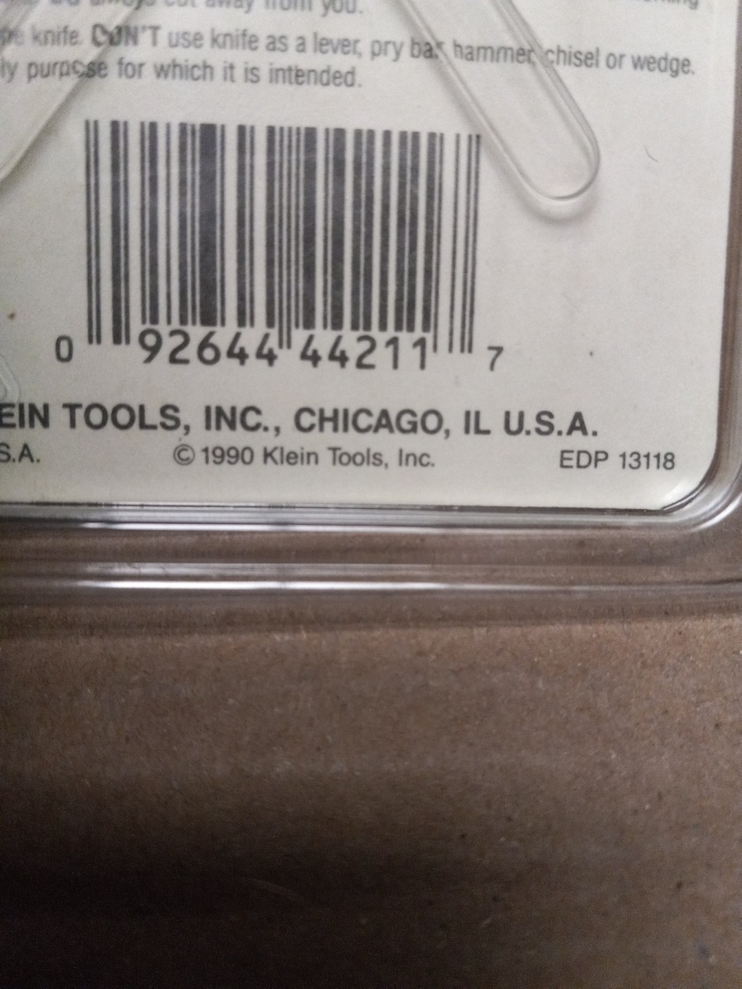 Klein 1550-11 2-1/4" Steel Pocket Knife Coping Blade New 1990