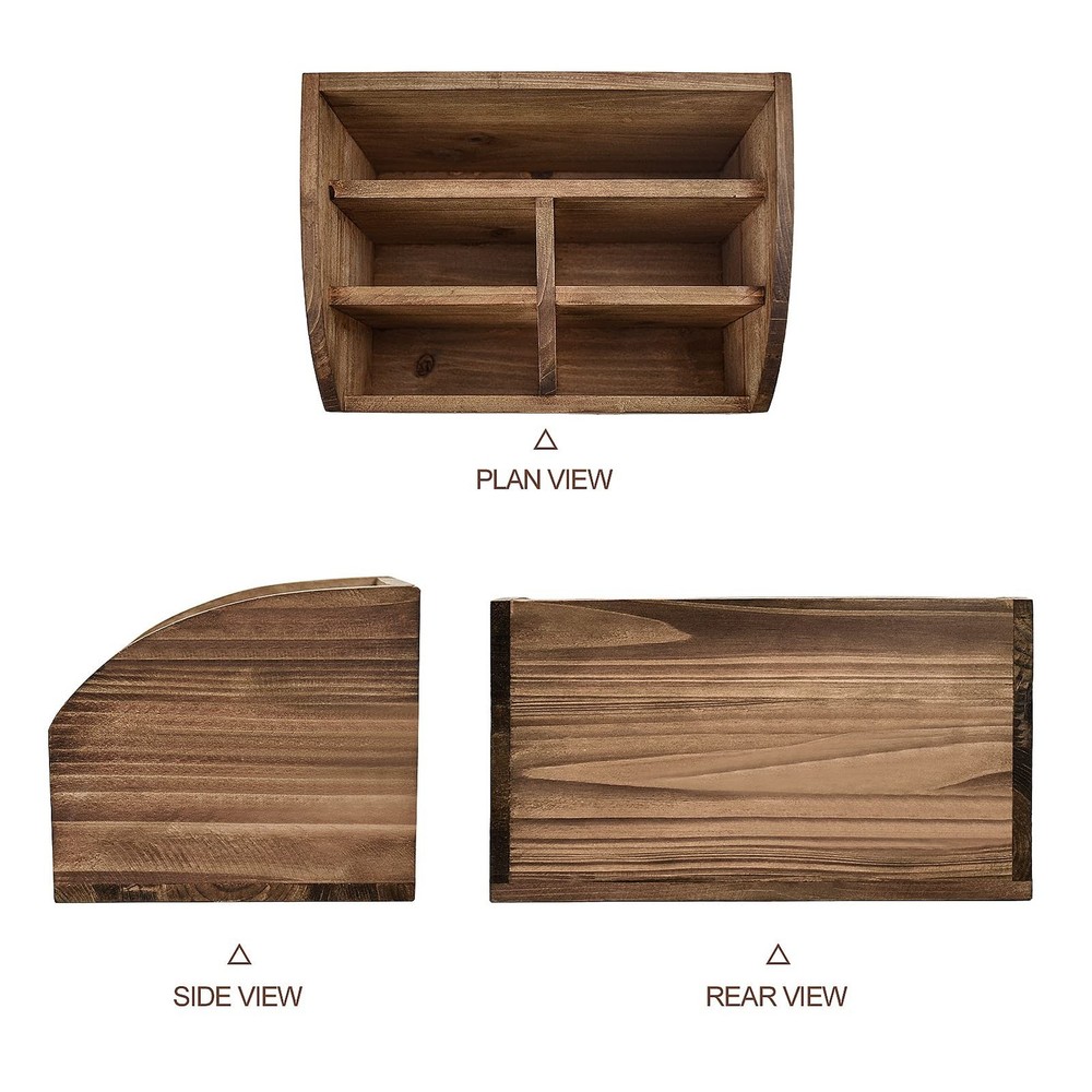 BONNY DODO Remote Control Holders Organizer Box for Table Small Solid Wooden ...