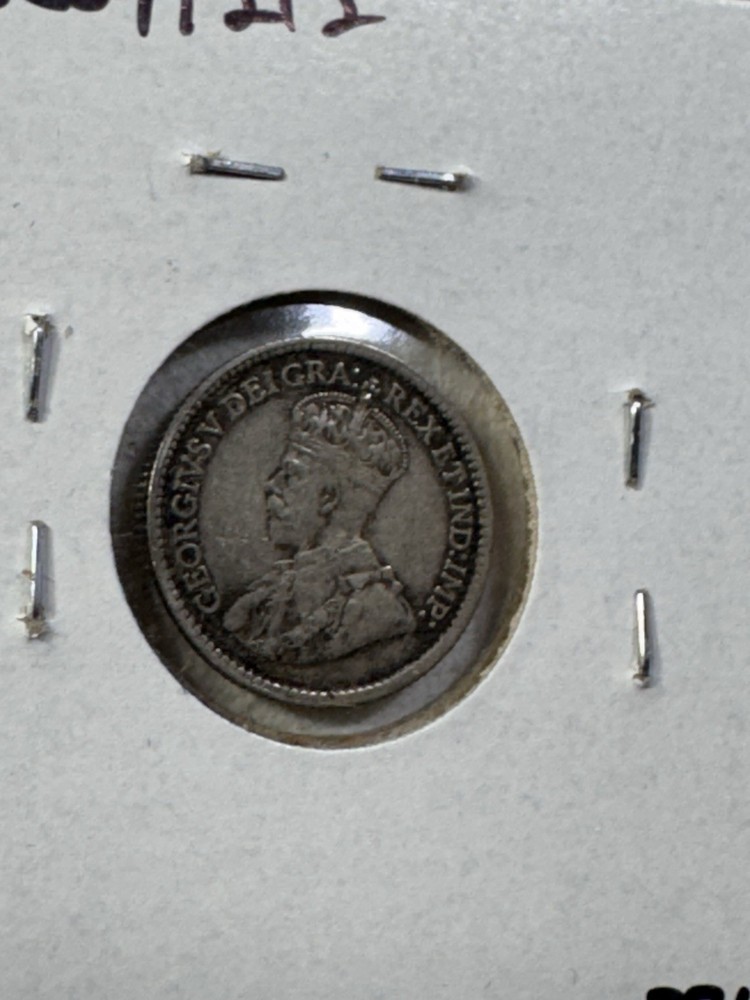 1912 Canada 5 Cents Silver Coin Cleaned