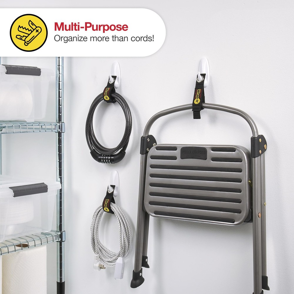 WrapIt HeavyDuty Hook & Loop Straps 12Pack Silver Cable Management