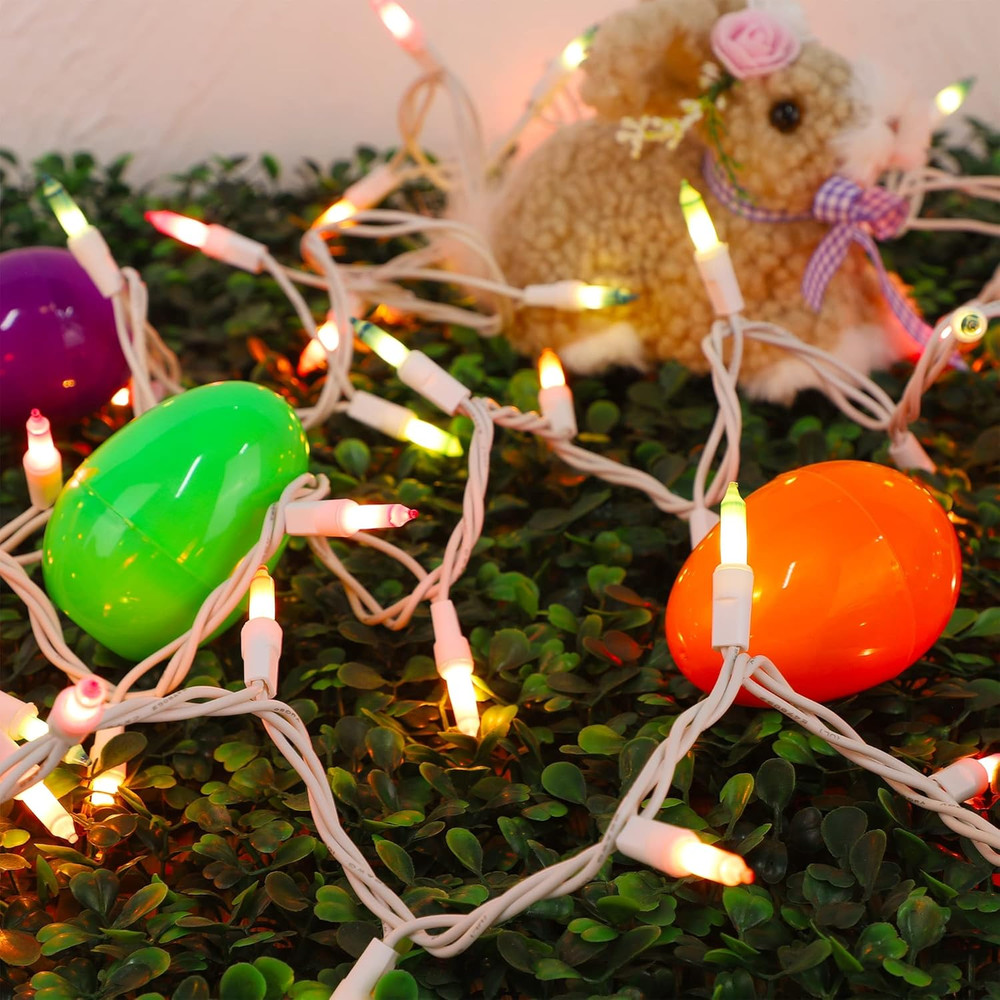 3 Sets Easter String Lights, 150 Count 30 FT Each White Wire Mini Pastel Fairy L