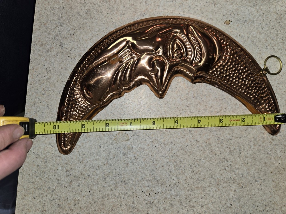 Vintage Hammered Copper Moon Wall Hanging