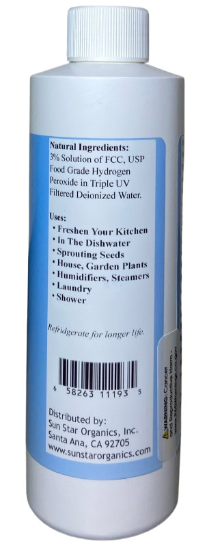 Food Grade Hydrogen Peroxide 3% Solution - 8 oz (2 PACK) - Eco-Friendly Cleaner