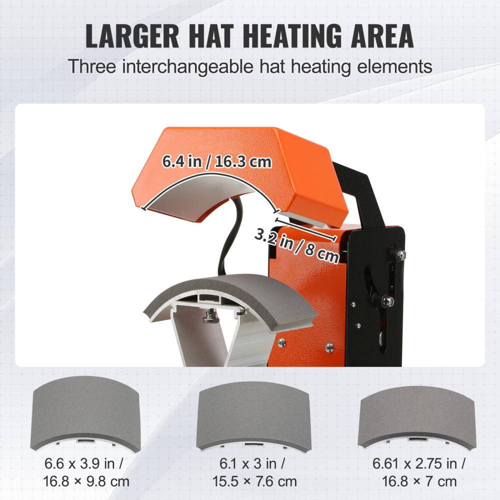 3-in-1 Auto Cap Hat Heat Press w/ Digital Control Panel & Auto Release