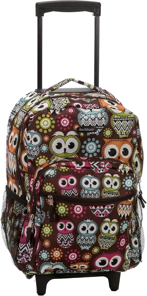 Double Handle Rolling Backpack Black Dot 17