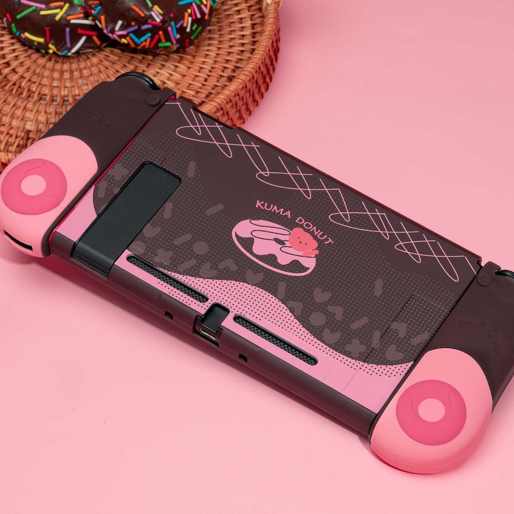 GeekShare Protective Case for Nintendo Switch/Switch OLED and JoyCon Cover Donut