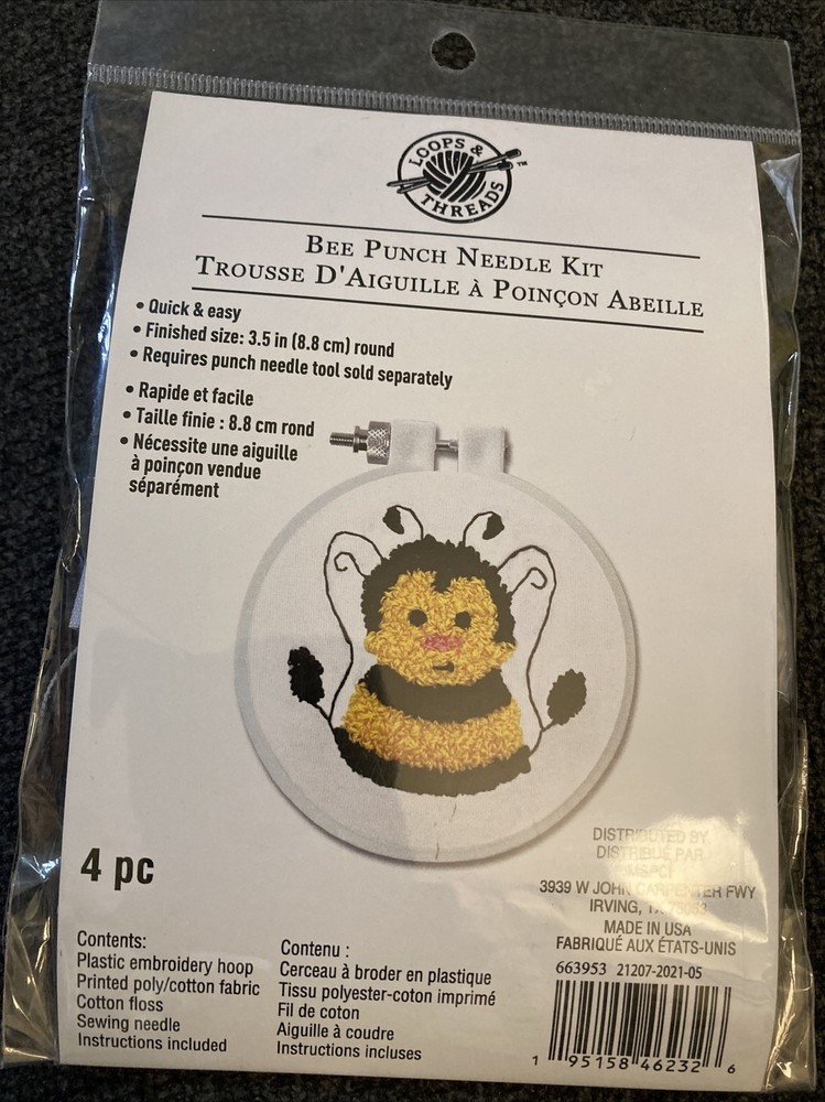 Loops & Threads Bee Punch Needle Kit
