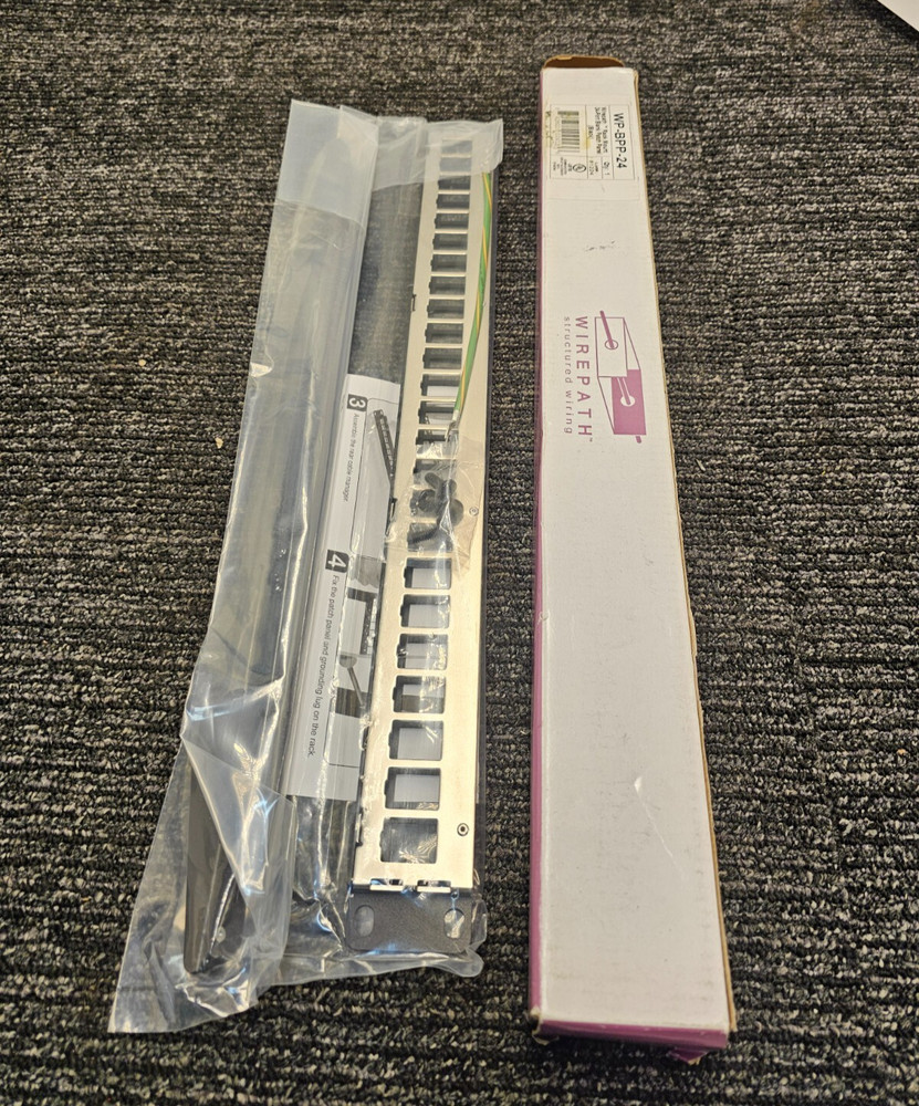 Wirepath WP-BPP-24 Rack Mount 24 Port Blank Patch Panel Black
