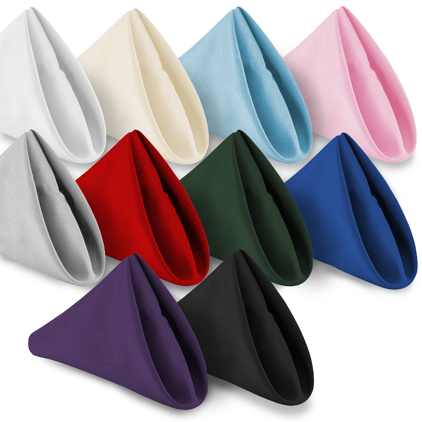 144pk 17" Square Polyester Cloth Dinner Napkins for Wedding, Party, Restaurant