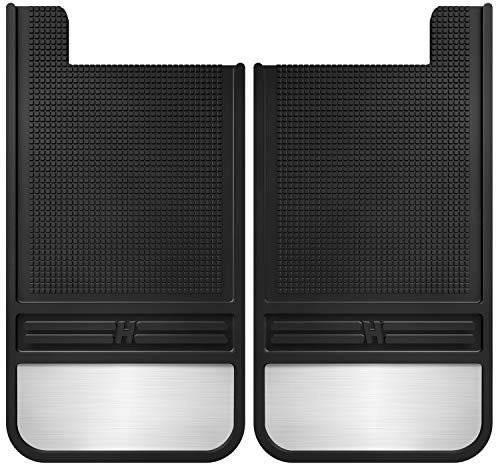 Universal Muddog Mud Flaps | Rubber Rear Mud Flaps - 12" w/Weight - Black,