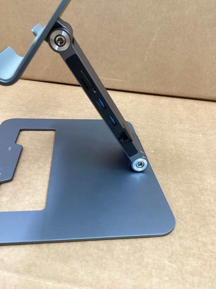 USB C Dock HDMI Laptop Stand Ergonomic Computer Riser Adjustable for Mac Windows