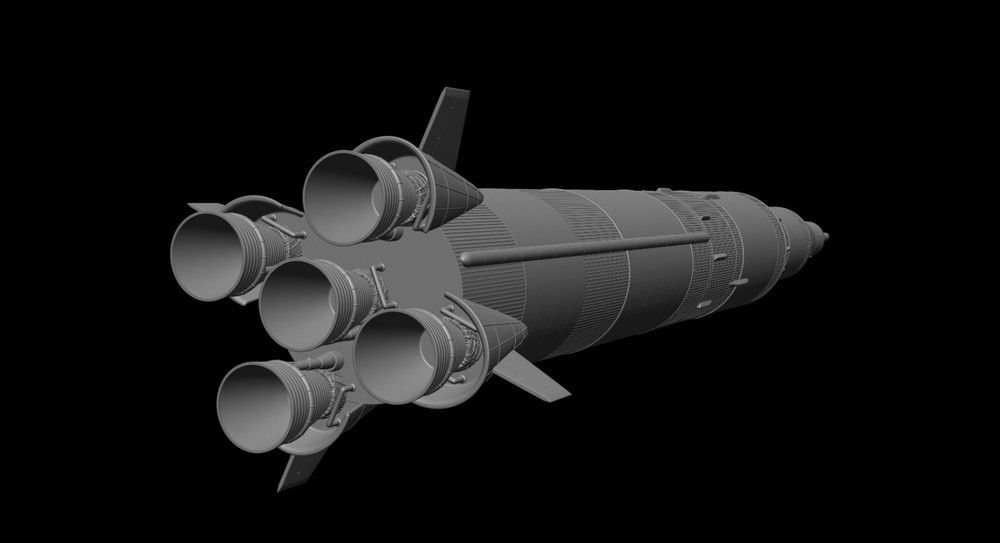 Saturn V Rocket and Launch Pad Apollo 3D model, file STL OBJ for 3D Printer