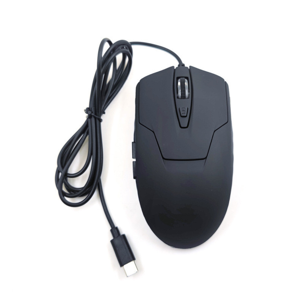 Wired USB-C 6-Button Quiet Mouse, 4-DPI Speeds, Ergonomic LED Backlight - Mac/PC