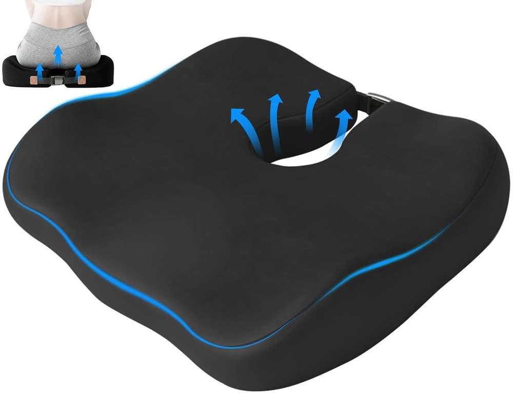 Extra-Dense Memory Foam Seat Cushion for Tailbone & Sciatica Pain , Ergonomic...
