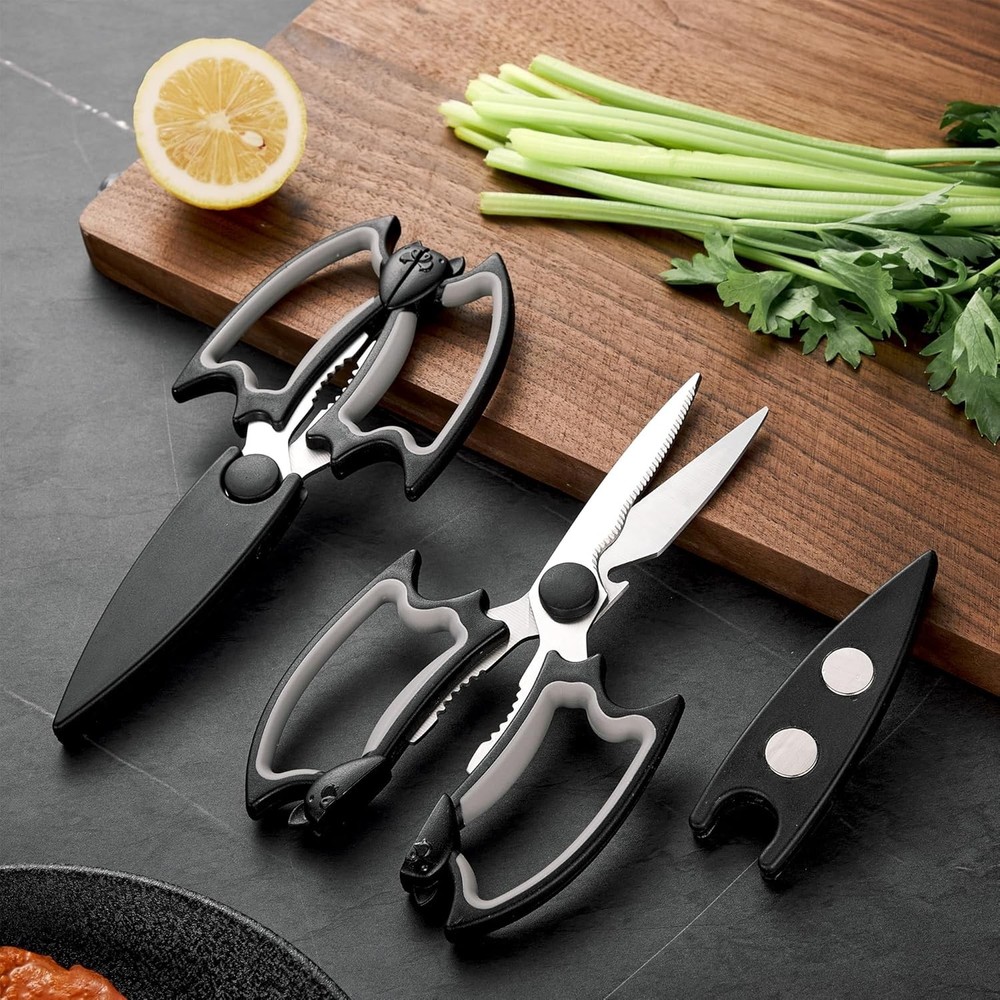 Kitchen Scissors All Purpose 2 Pack - Halloween Goth Cute Kitchen Shears - He...