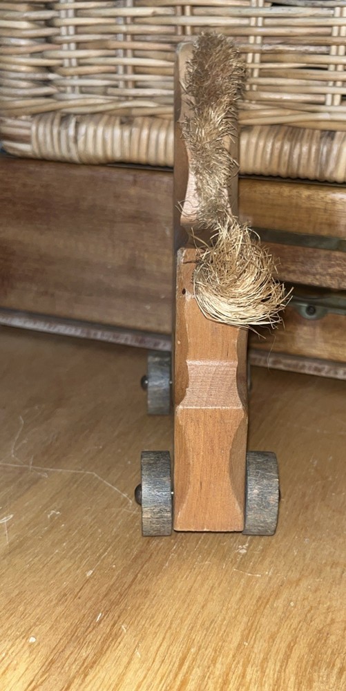 Vintage Primitive Rustic Horse Pull Toy w/ Wheels