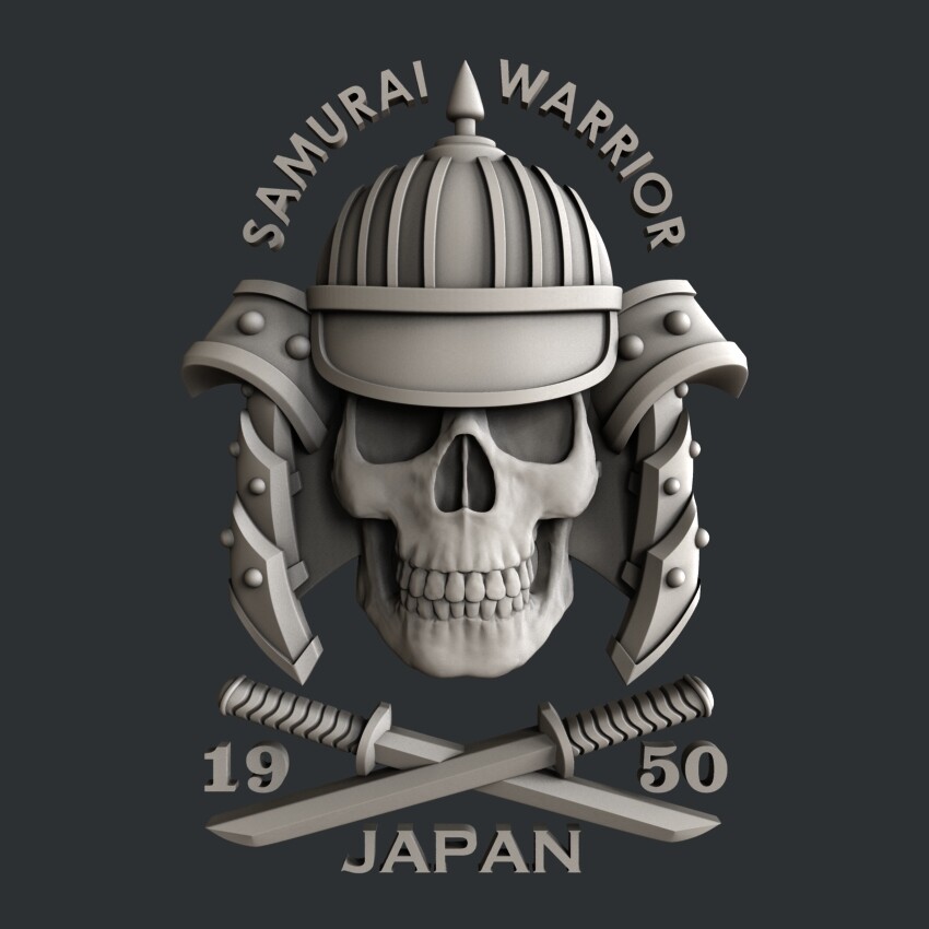 3d STL models for CNC, Artcam, Aspire, relief  samurai