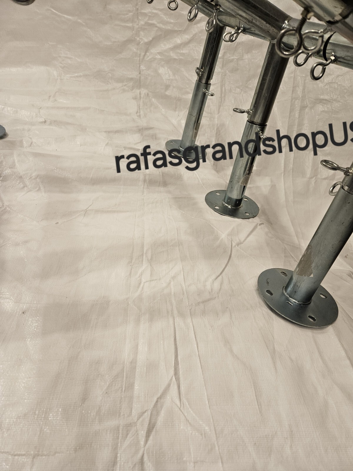 6 Leg Canopy Low Peak 10x20 Fittings Set 1-5/8'' Carport Frame Shed Tent 102 Deg