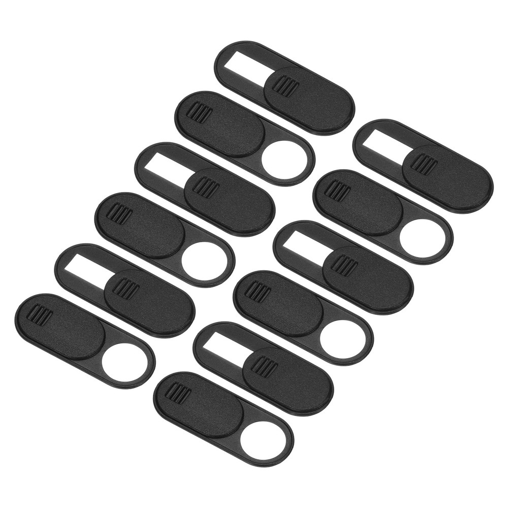 12Pcs 1.1" x 0.43" Computer Camera Cover Slide Thin Camera Blocker, Black