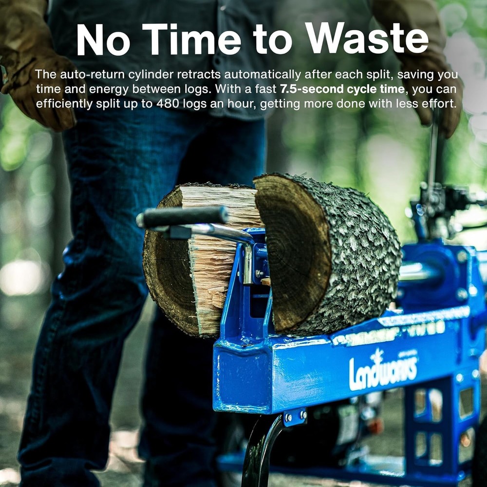 Gas-Powered 20 Ton Log Splitter: Efficiently Split Logs Up to 20" Long
