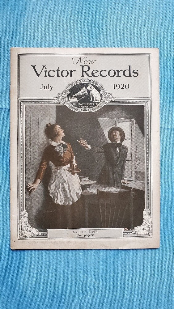 Original Victor Phonograph Record Catalog - July, 1920
