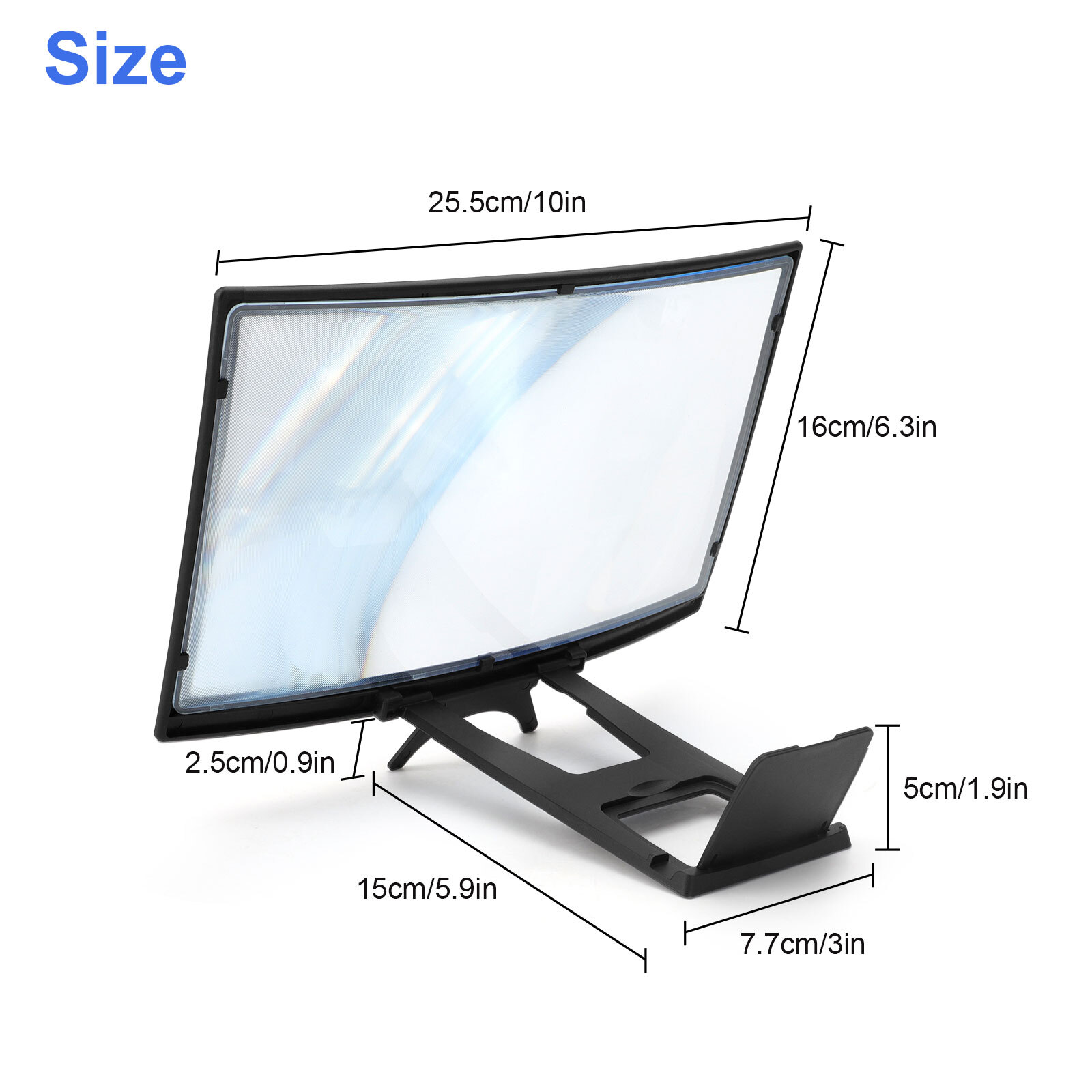 12-Inch Mobile Phone Curved Screen Magnifier Video Stand