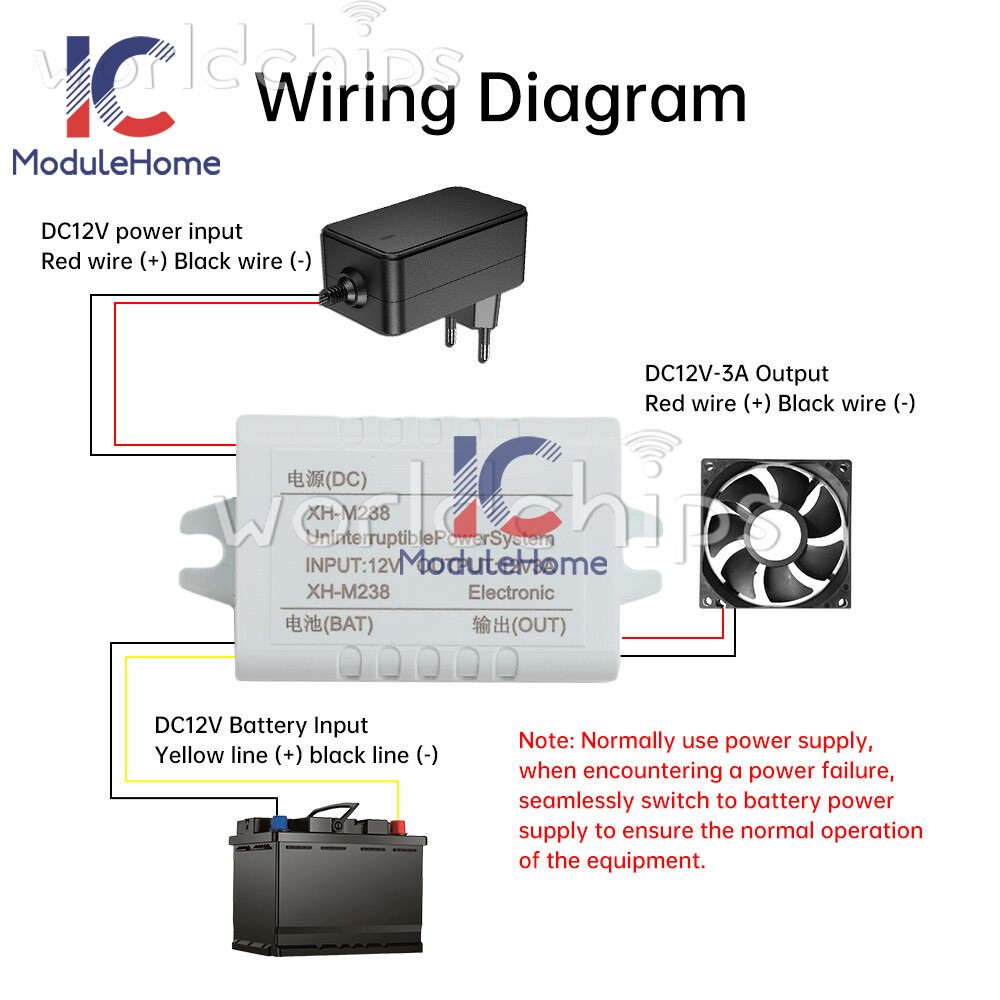 XH-M238 Power Module UPS Uninterruptible Controller Emergency Power Switching