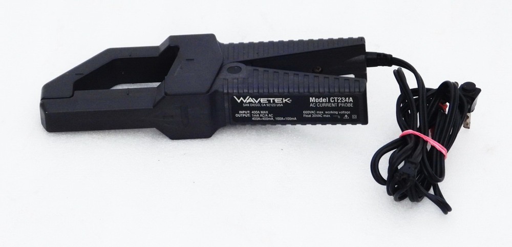 WAVETEK CT234A AC CURRENT PROBE CLAMP 400A MAX (OUTPUT 1MA AC/A AC) 660VAC
