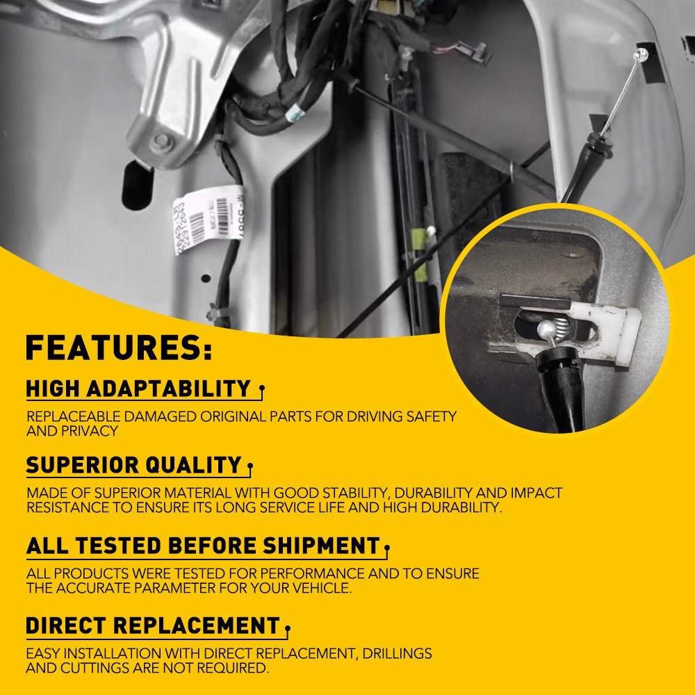 Rear Right Cargo Door Latch Release Cables for 1992-2014 Ford E150 E250 E350 Van