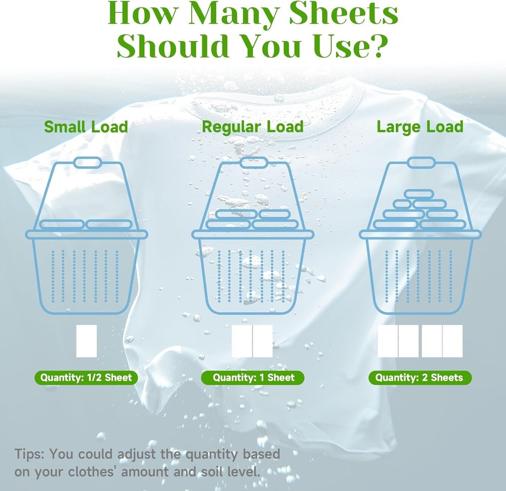 Laundry Detergent Sheets Travel Camping Eco Friendly Pack