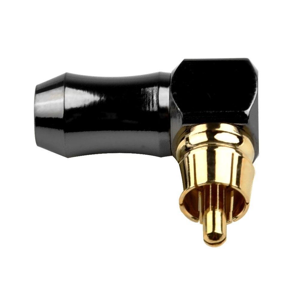 4pcs Right Angled Gold Plated RCA Plug HIFI Audio Phono Cable RCA Connector