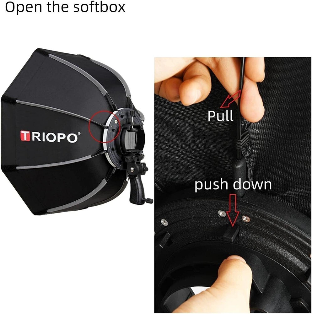 TRIOPO 65cm Octagon Softbox Handheld Foldable Softbox for Speedlite Flash Light