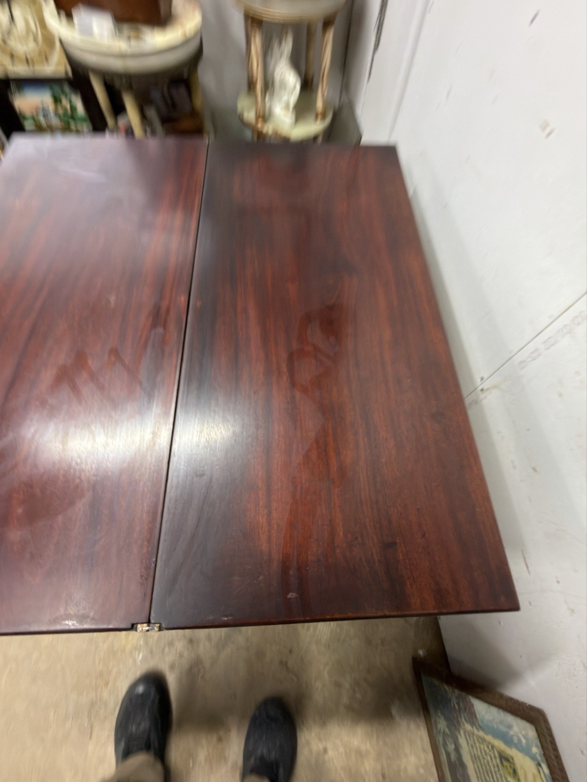 Antique PA chippendale 18th mahogany hall console card game table stand 1780