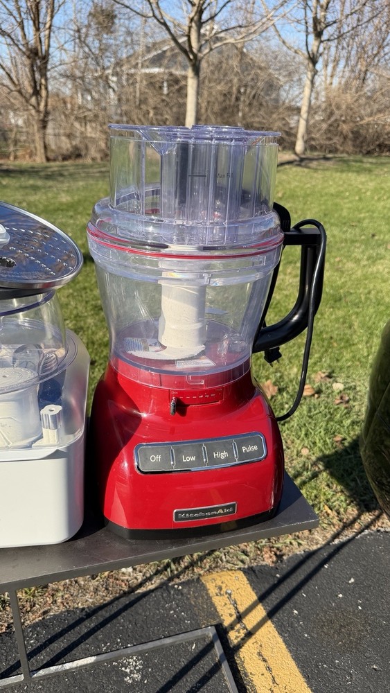 KitchenAid Red Food Processor w/ Accessories Discs Storage Case Tested