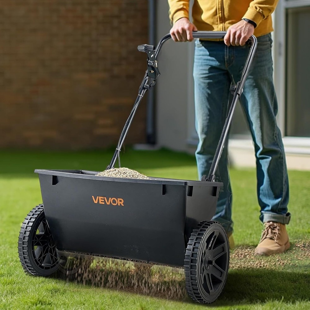 Efficient 50LB Push Spreader with Adjustable Settings - Ideal for Every Garden