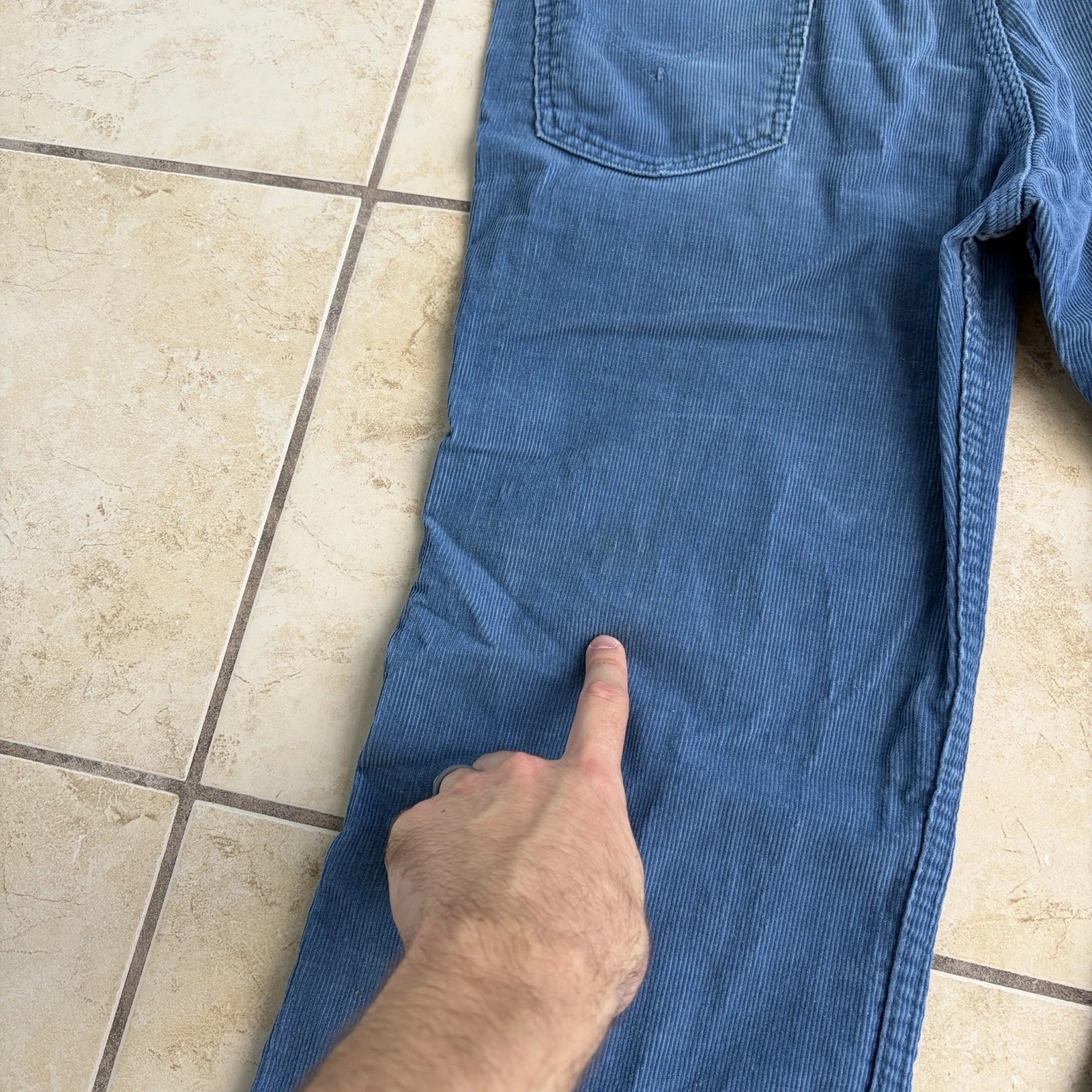 Vtg Levi’s Pants Mens 32x30 Blue Corduroy Bell Flare Buckle Back 70s Talon Zip