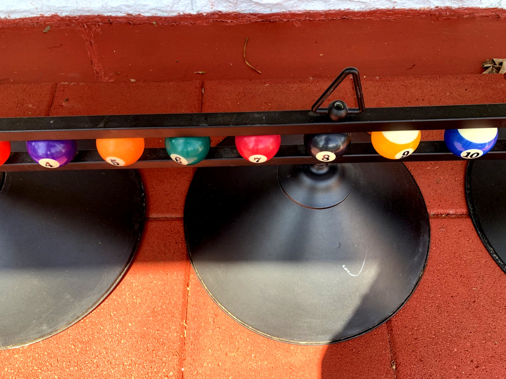 Billiard Pool Table Hangs Pool Table Light, Black Matte Metal Shades + Clock