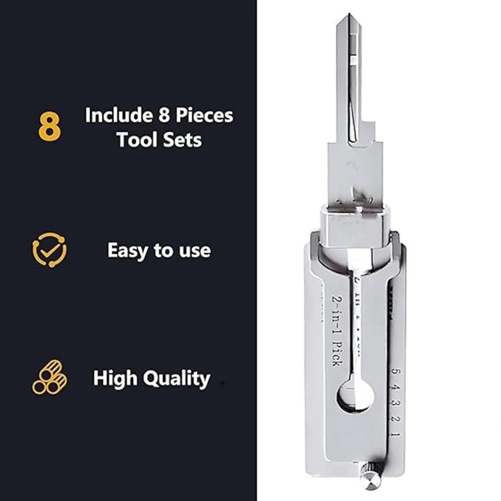 SS001 2-in-1 Stainless Steel Key Decoder & O-Ring Pickup Tool 1pc