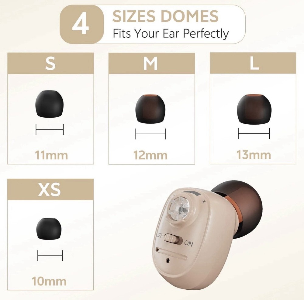VHP-1607 Hearing Aid with Charging Base-Single (Beige)