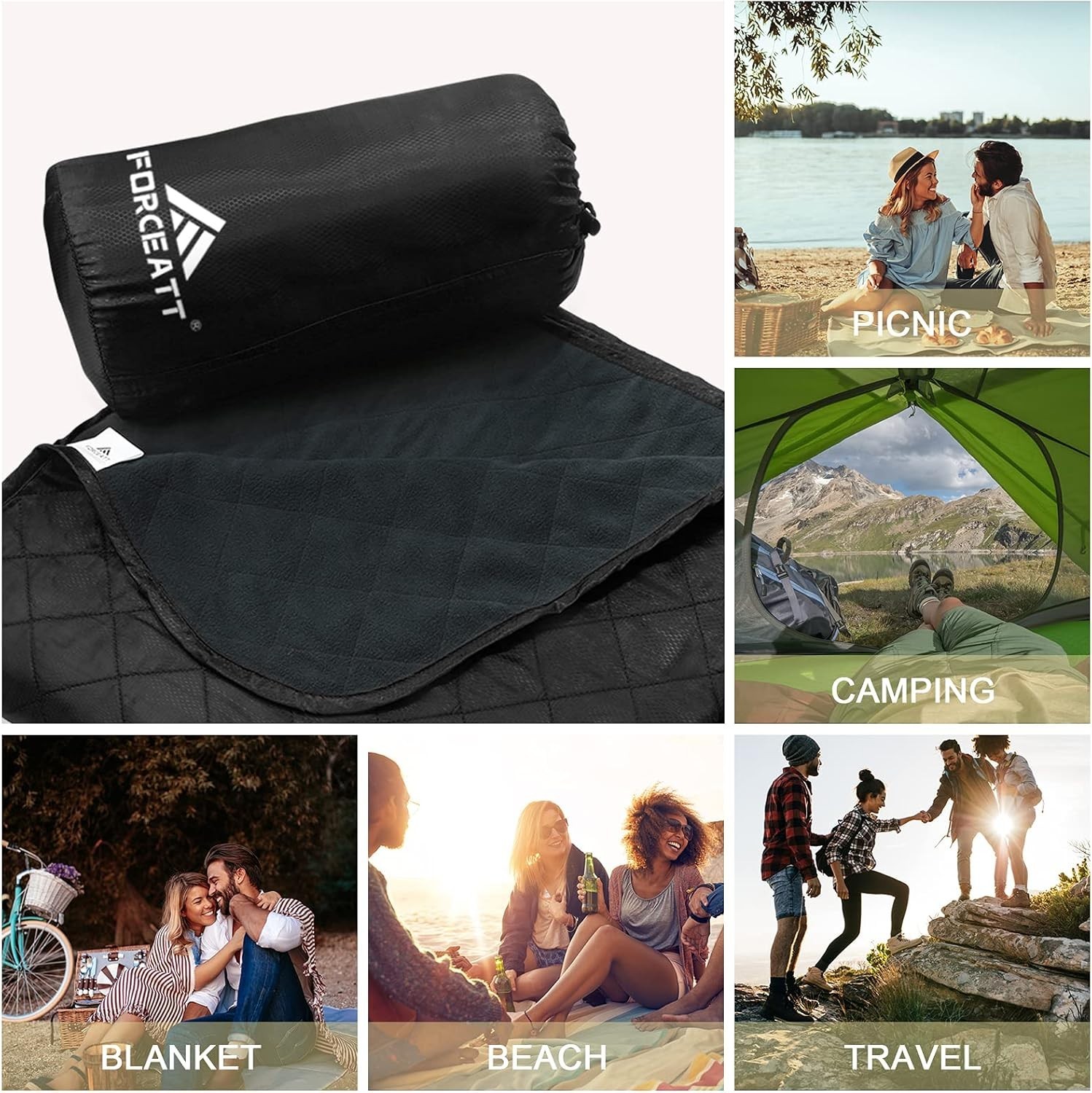Large Waterproof Camping Blanket 79x57 Sandproof Picnic Travel Outdoor